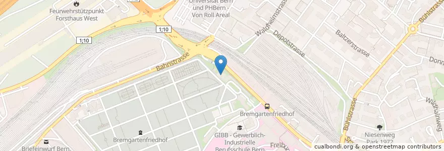 Mapa de ubicacion de Abdankungshalle Bremgartenfriedhof en Svizzera, Berna, Verwaltungsregion Bern-Mittelland, Verwaltungskreis Bern-Mittelland, Bern.