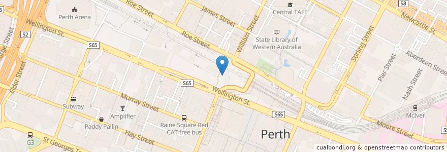 Mapa de ubicacion de shoe en Austrália, Austrália Ocidental, City Of Perth.