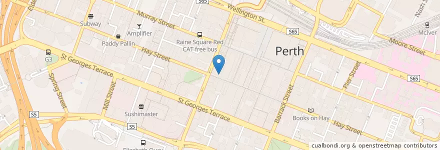 Mapa de ubicacion de Jaws Sushi en Australia, Western Australia, City Of Perth.