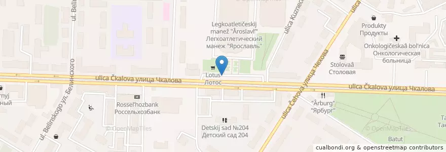 Mapa de ubicacion de Кафе en Rusia, Distrito Federal Central, Óblast De Yaroslavl, Ярославский Район, Городской Округ Ярославль.