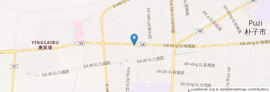 Mapa de ubicacion de 朴子郵局﹝分局﹞ en Taiwan, Provincia Di Taiwan, Contea Di Chiayi, 朴子市.