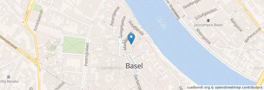 Mapa de ubicacion de I favoriti Restaurant en Suiza, Basilea-Ciudad, Basilea.