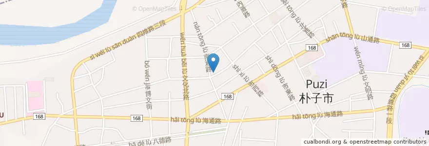 Mapa de ubicacion de 中藥行 en تايوان, مقاطعة تايوان, مقاطعة شياي, 朴子市.
