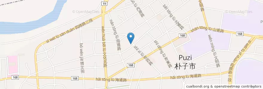 Mapa de ubicacion de 自成藥局 en Tayvan, 臺灣省, 嘉義縣, 朴子市.