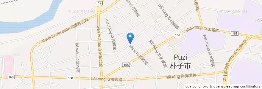 Mapa de ubicacion de 便當店 en تايوان, مقاطعة تايوان, مقاطعة شياي, 朴子市.