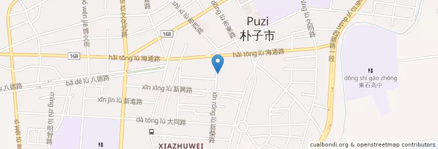 Mapa de ubicacion de 開心麵館 en 臺灣, 臺灣省, 嘉義縣, 朴子市.