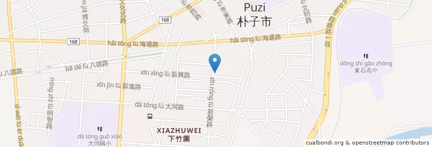 Mapa de ubicacion de 早餐店 en تایوان, 臺灣省, 嘉義縣, 朴子市.