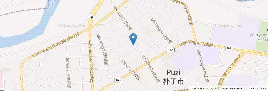 Mapa de ubicacion de 信男藥局 en Tayvan, 臺灣省, 嘉義縣, 朴子市.
