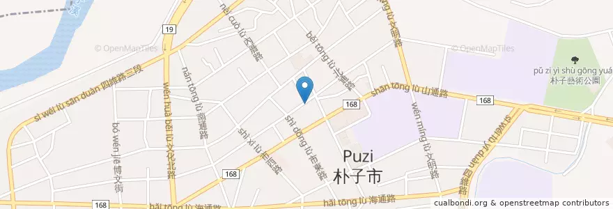 Mapa de ubicacion de 肉粽專賣 en Taiwan, Taiwan Province, Chiayi County, Puzi City.