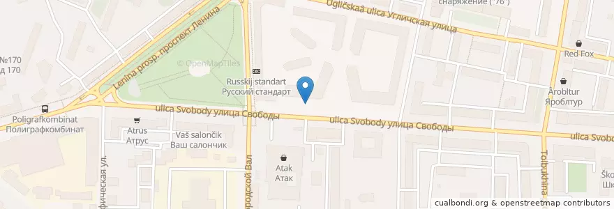 Mapa de ubicacion de Локо банк en Russie, District Fédéral Central, Oblast De Iaroslavl, Ярославский Район, Городской Округ Ярославль.