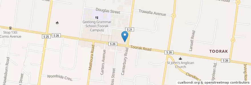 Mapa de ubicacion de Toorak Dental Group en Austrália, Victoria, City Of Stonnington.