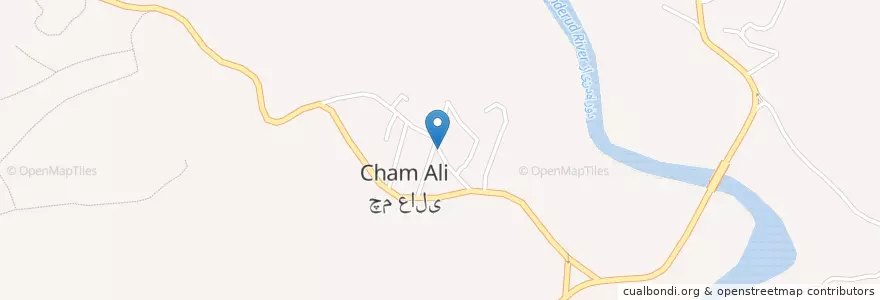 Mapa de ubicacion de چم عالی en ایران, استان چهارمحال و بختیاری, شهرستان سامان, بخش مرکزی, چما, چم عالی.
