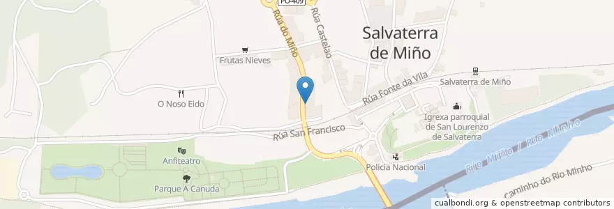 Mapa de ubicacion de Bar O Xulio en Spanien, Galicien, Pontevedra, O Condado, Salvaterra De Miño.