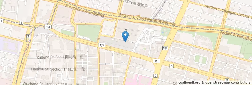 Mapa de ubicacion de 和洋食堂 en 臺灣, 新北市, 臺北市, 中正區.