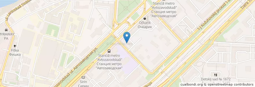 Mapa de ubicacion de Ветеринарная аптека en Rússia, Distrito Federal Central, Москва, Южный Административный Округ, Даниловский Район.