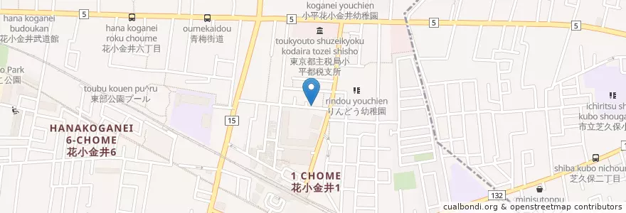 Mapa de ubicacion de 葡萄家 en اليابان, 東京都, 小平市.