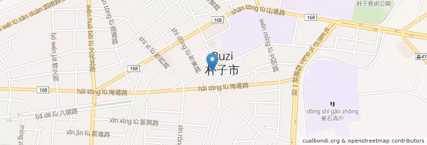 Mapa de ubicacion de 德家診所 en تايوان, مقاطعة تايوان, مقاطعة شياي, 朴子市.