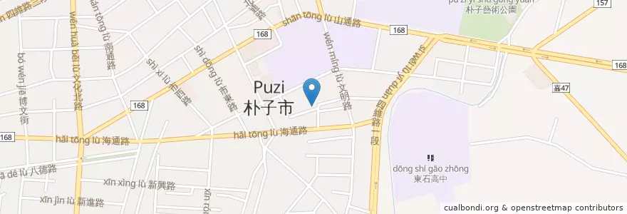 Mapa de ubicacion de 萬善爺布伯公 en Tayvan, 臺灣省, 嘉義縣, 朴子市.