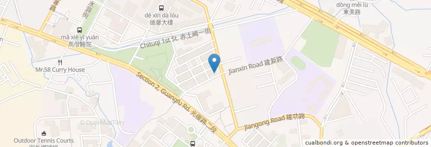 Mapa de ubicacion de 雞雞叫雞排 en 타이완, 타이완성, 신주시, 둥구.
