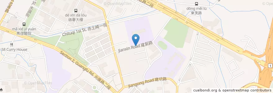 Mapa de ubicacion de 餃子大王 en تايوان, مقاطعة تايوان, سين شو, 東區.