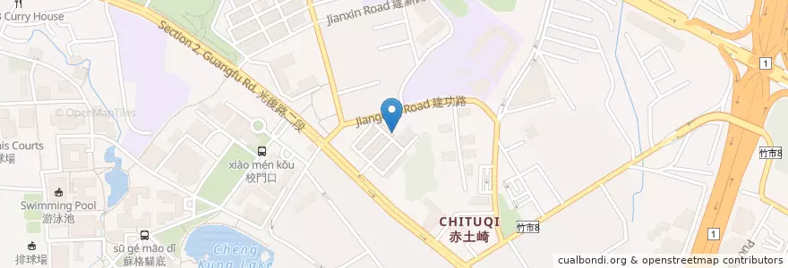 Mapa de ubicacion de 台南鱔魚麵 en Taiwan, Taiwan Province, Hsinchu, East District.