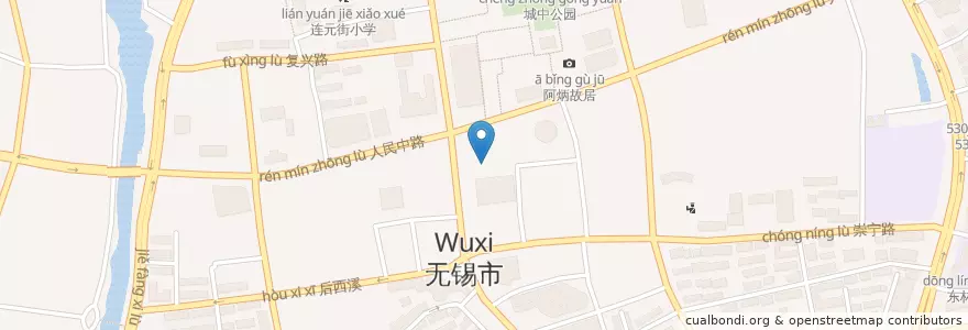 Mapa de ubicacion de Starbucks en China, Wuxi, 梁溪区(Liangxi).