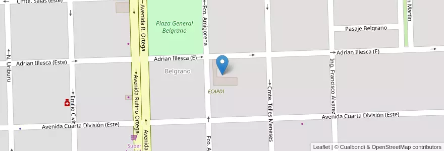Mapa de ubicacion de 7-009 Dr. Roberto Ordenes en 아르헨티나, 칠레, Mendoza, Departamento Malargüe, Distrito Ciudad De Malargüe.