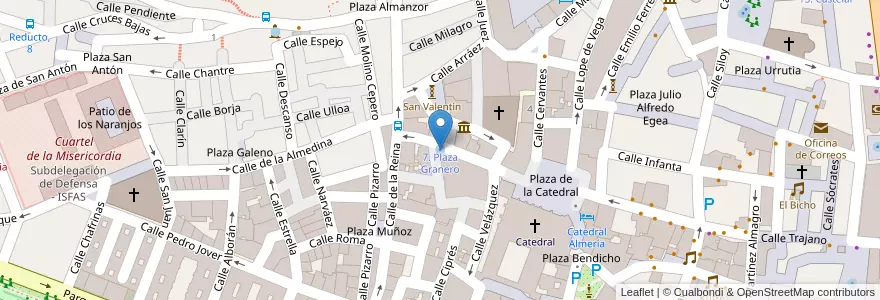 Mapa de ubicacion de 7. Plaza Granero en اسپانیا, Andalucía, Almería, Almería.