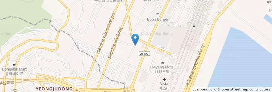 Mapa de ubicacion de 신발원 en 대한민국, 부산, 동구.