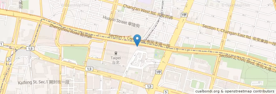 Mapa de ubicacion de 捷運售票加值處 en Taiwan, 新北市, Taipé, 中正區.
