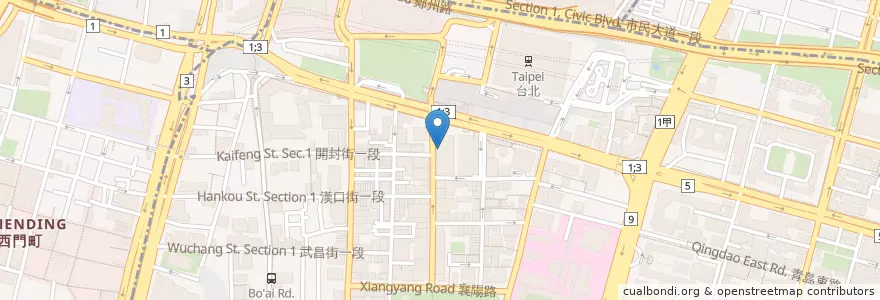 Mapa de ubicacion de VEGE CREEK蔬河 en 臺灣, 新北市, 臺北市, 中正區.
