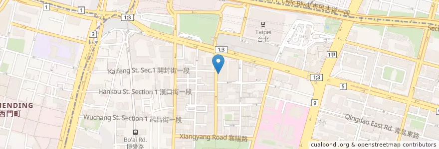 Mapa de ubicacion de 葡吉小廚 en 臺灣, 新北市, 臺北市, 中正區.
