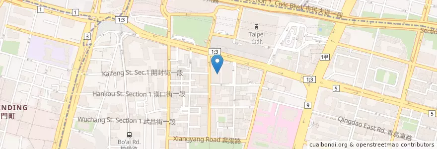 Mapa de ubicacion de 富旺小館 en Taiwan, 新北市, Taipé, 中正區.