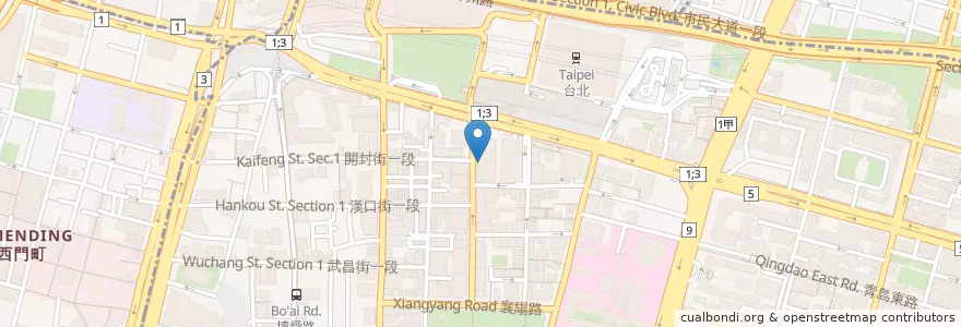 Mapa de ubicacion de 珊瑚橘 LIVING CORAL en تايوان, تايبيه الجديدة, تايبيه, 中正區.