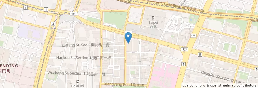Mapa de ubicacion de 丸亀製麵 en Тайвань, Новый Тайбэй, Тайбэй, 中正區.