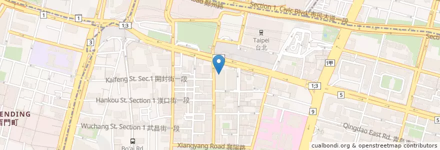 Mapa de ubicacion de 新葡苑 en Taïwan, Nouveau Taipei, Taipei, 中正區.