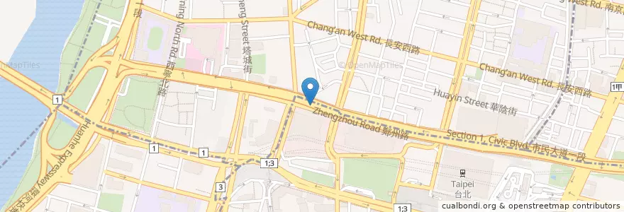 Mapa de ubicacion de 福氣來餐飲連鎖 en 台湾, 新北市, 台北市, 中正区.