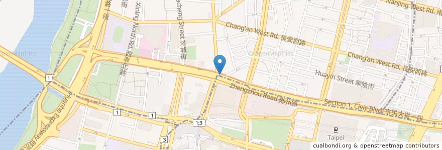 Mapa de ubicacion de 南洋小吃店 en 臺灣, 新北市, 臺北市.