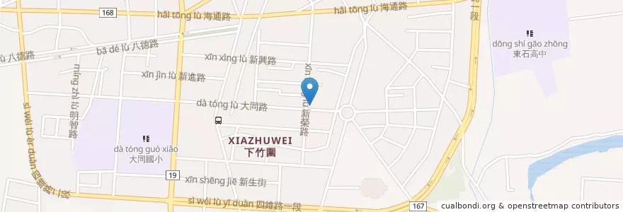 Mapa de ubicacion de 員祐耳鼻喉科診所 en Taiwan, Provincia Di Taiwan, Contea Di Chiayi, 朴子市.