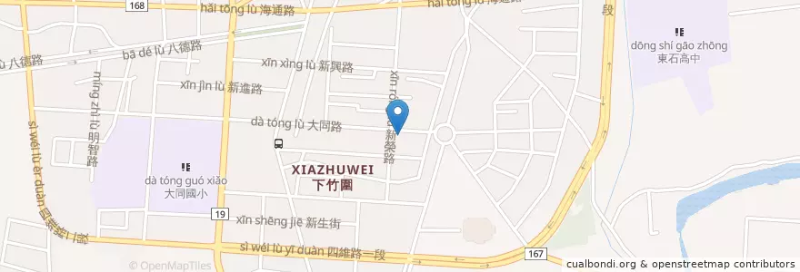 Mapa de ubicacion de 津溱自助餐 en Taiwan, Taiwan, Landkreis Chiayi, Puzi.