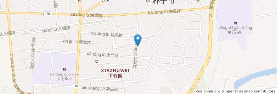 Mapa de ubicacion de 三才自助餐 en تايوان, مقاطعة تايوان, مقاطعة شياي, 朴子市.