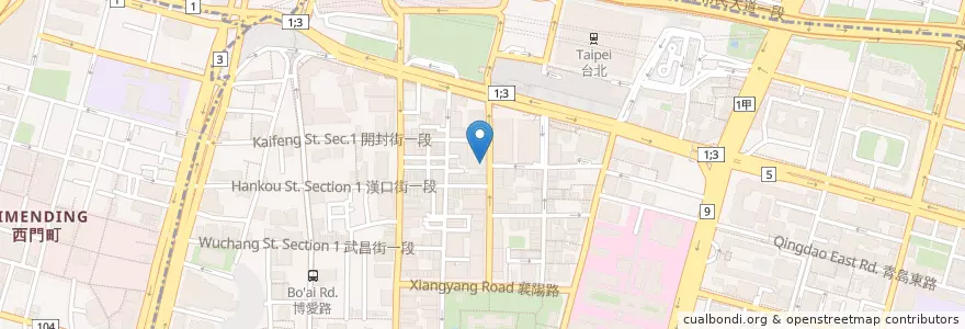 Mapa de ubicacion de 素食牛舌餅 en تايوان, تايبيه الجديدة, تايبيه, 中正區.