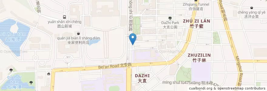 Mapa de ubicacion de 瑞麟美而美 en Taiwan, New Taipei, Taipei, Zhongshan District.