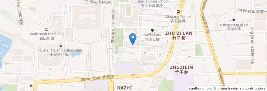 Mapa de ubicacion de 亞米食坊 en تایوان, 新北市, تایپه, 中山區.