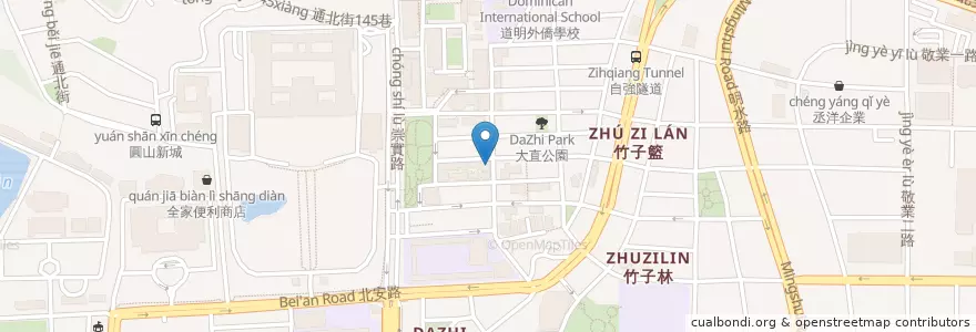 Mapa de ubicacion de 姐姐關東煮 en Taiwán, Nuevo Taipéi, Taipéi, 中山區.