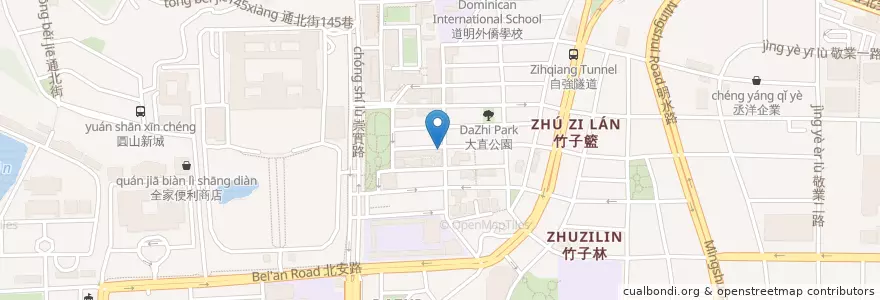 Mapa de ubicacion de 賢記熱炒 en تایوان, 新北市, تایپه, 中山區.