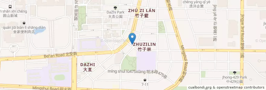 Mapa de ubicacion de 胖哥雞排 en Taïwan, Nouveau Taipei, Taipei, District De Zhongshan.
