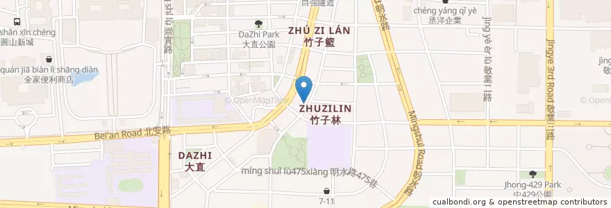 Mapa de ubicacion de 金沙海南雞飯 en تايوان, تايبيه الجديدة, تايبيه, 中山區.