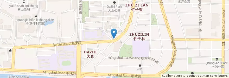 Mapa de ubicacion de 胖老爹炸雞 en Taiwán, Nuevo Taipéi, Taipéi, 中山區.