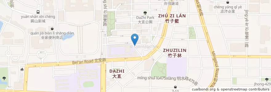 Mapa de ubicacion de 海南雞飯 en Taiwan, 新北市, Taipei, 中山區.